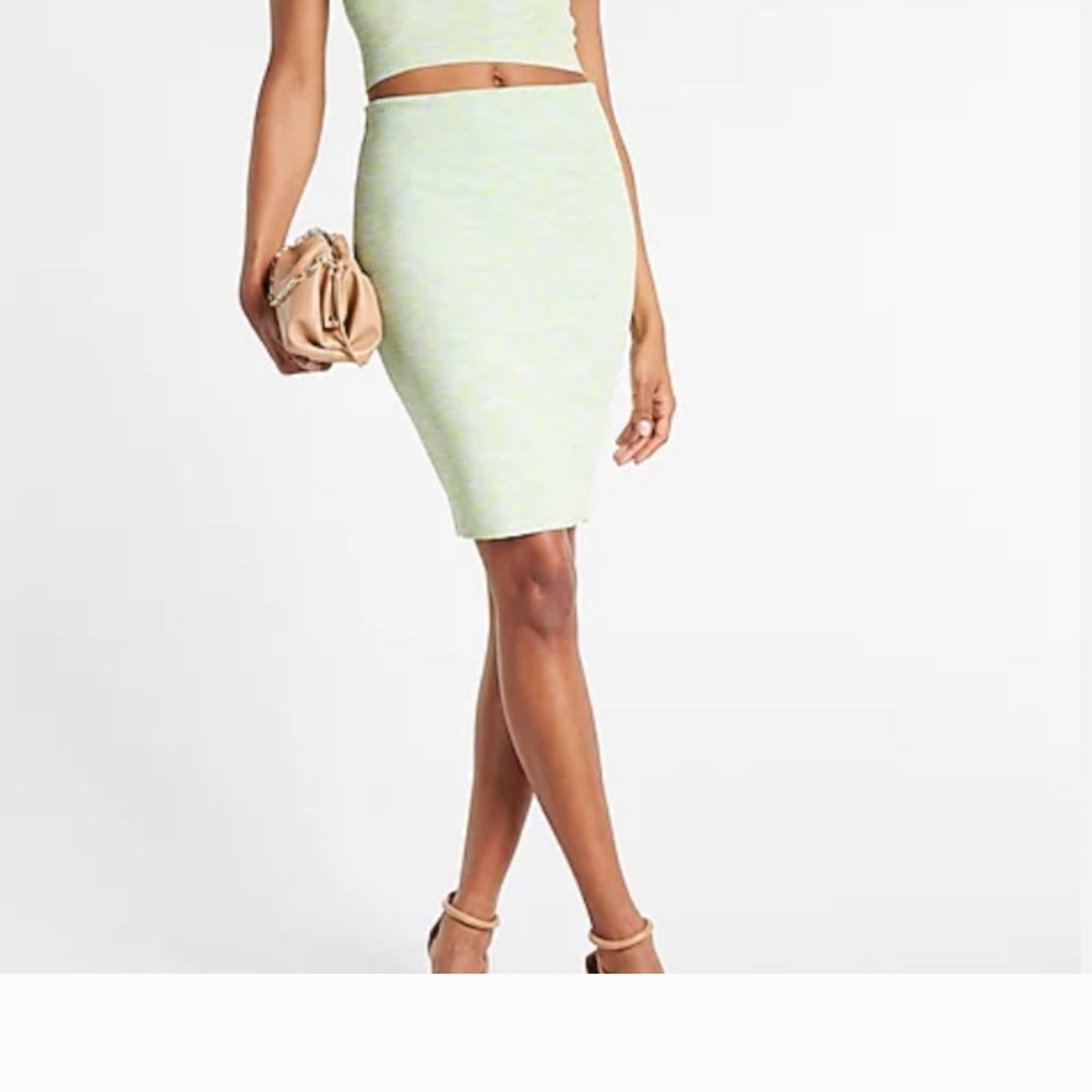 Express Light Green Skirt Set